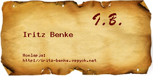 Iritz Benke névjegykártya